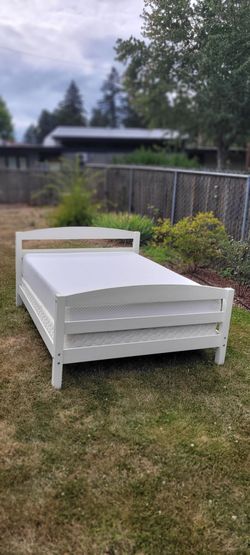 Double bed frame with memory foam mattress