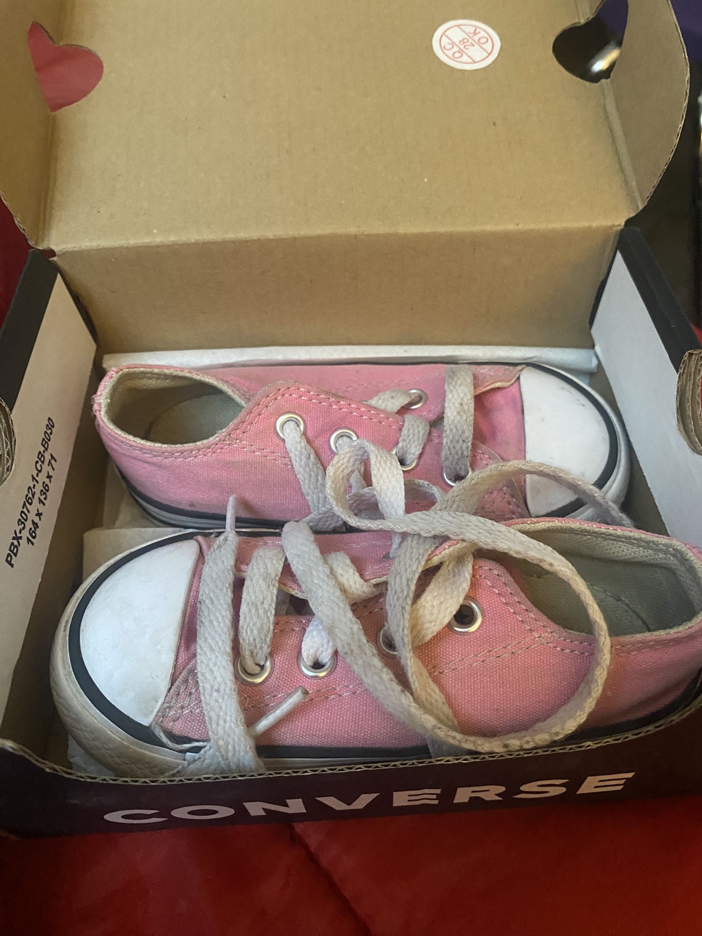 Girls Pink Converse Sz 6