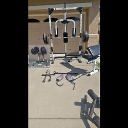 Tuff Stuff Half Rack With Bowflex Dumbbells