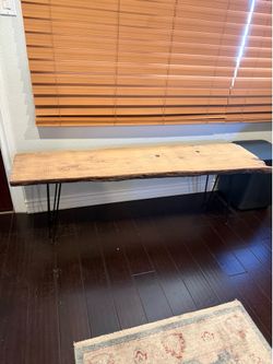 Live edge wood entry bench
