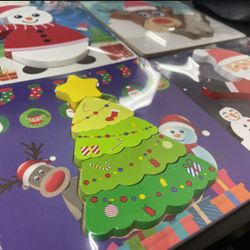 Christmas Wooden Puzzles,4 Pack Christmas Puzzles Toys for Kids Toddlers Boys Girls Christmas Gift,Christmas Stocking Stuffers for Kids