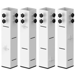 4 Pcs Carbon Steel Dorm Bed Risers 3.15" Diameter Metal Bed Riser Tall Bed Riser for College Dorm Wooden Bed Frame, Table Adjust Height 3.2", 5.1" Fit