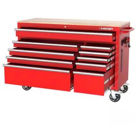 Husky Modular Tool Storage 52 in. W x 20 in. D Standard Duty Red Mobile Workbench Cabinet. New!