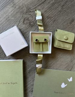 Van Cleef & Arpels Alhambra Onyx Stud Earrings