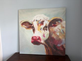 Large Cow On Canvas Oil Pant