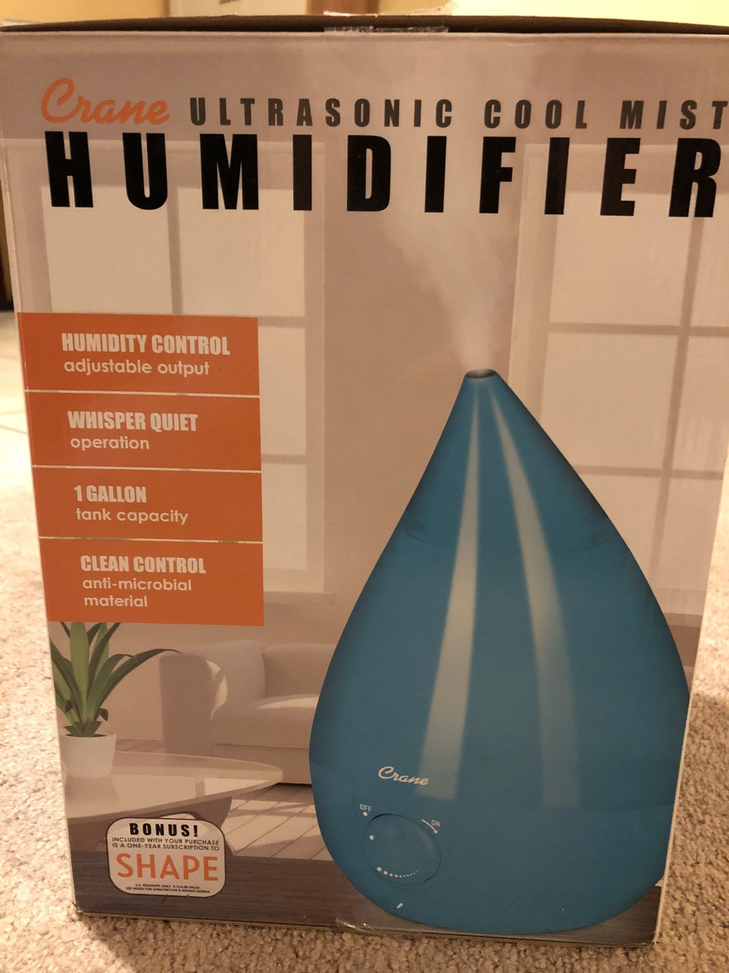 Crane Ultrasonic cool Mist drop shape Humidifier