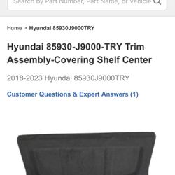 Hyundai Kona 2017-2023 Rear Parcel Shelf Load Cover