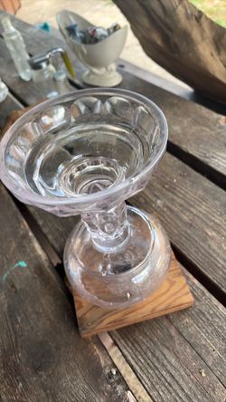 vintage glass oil lamp base