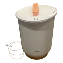 Keenray Luxury Towel Warmer Bucket - Large 20L/21L Portable Heater, White/Wood Accent