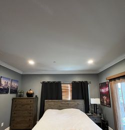 King bed, dresser Mirror nightstand, tall dresser/ cabinet In good condition just a small cup spot on the dresser