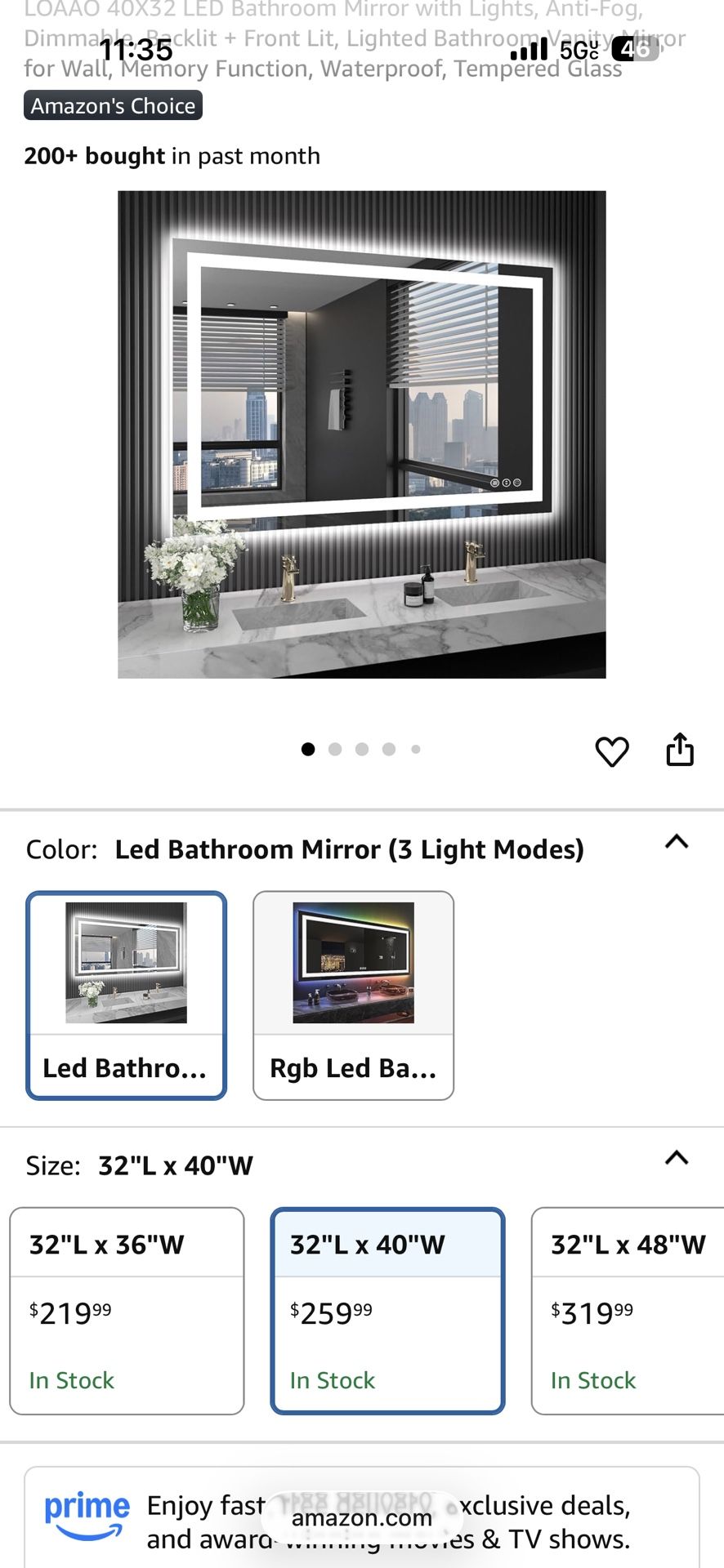 32 X40 LED Bathroom Mirror