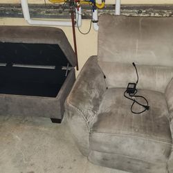 FREE Recliner and Ottoman (Gray Microfiber)