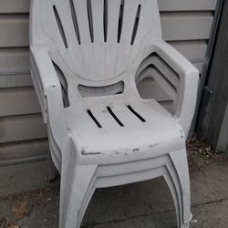 3 Stackable Plastic Chairs
