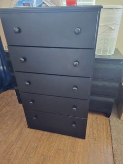 Black tall dresser