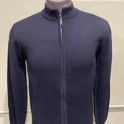 Lavane Sweater Zip Up Mock Neck Black Regular Fit 