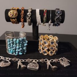 A Lot of 10 COSTUME Bracelets For $40