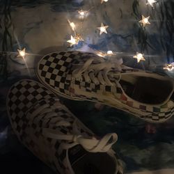 Checkered rainbow vans
