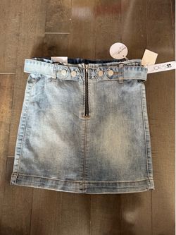 NWT Joe's Jeans Girls' The Phoebe Belted Blue Denim Skirt -  Size 14