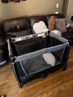 Gray playpen