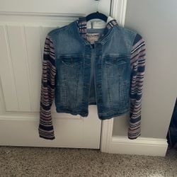 Soft Mix Of Sweater And Jean Jacket. 