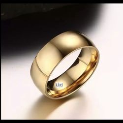 New 18k Yellow Gold Men Wedding Ring 