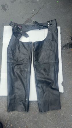 XL genuine leather motorcycle chaps
