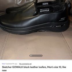 Sketcher GOWALK black leather loafers, Men’s size 10, like new