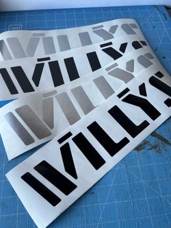 Oracal 651 Decal Stickers Jeep Willys - Silver & Black - hood stickers