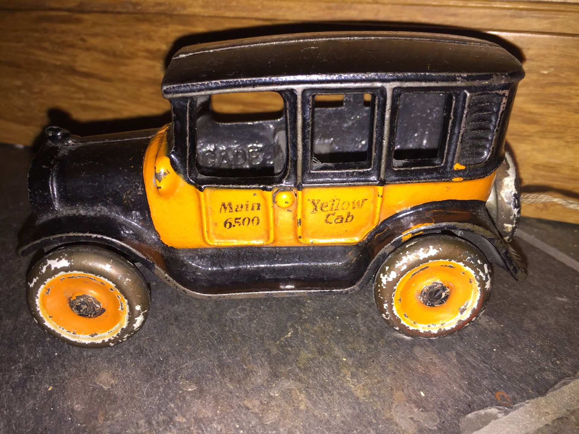 Antique Cast Iron Toy Car, Arcade Taxi early 1900's, "No. 3" for Sale