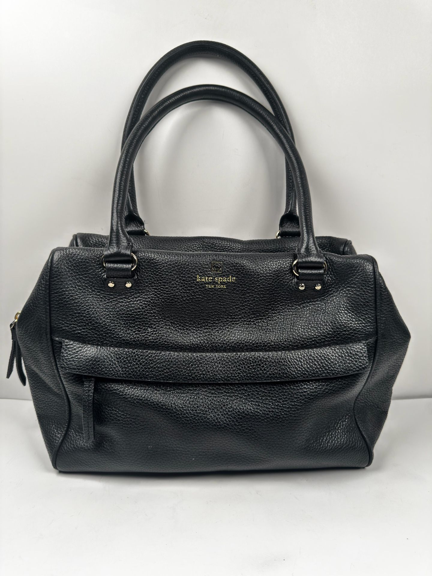 Kate Spade Gant Park Shelby Black Pebbled Leather Satchel Purse