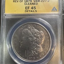 1878 Morgan Silver Dollar 7TF ANACS EF45 Rev. OF 1879 VAM-227-2