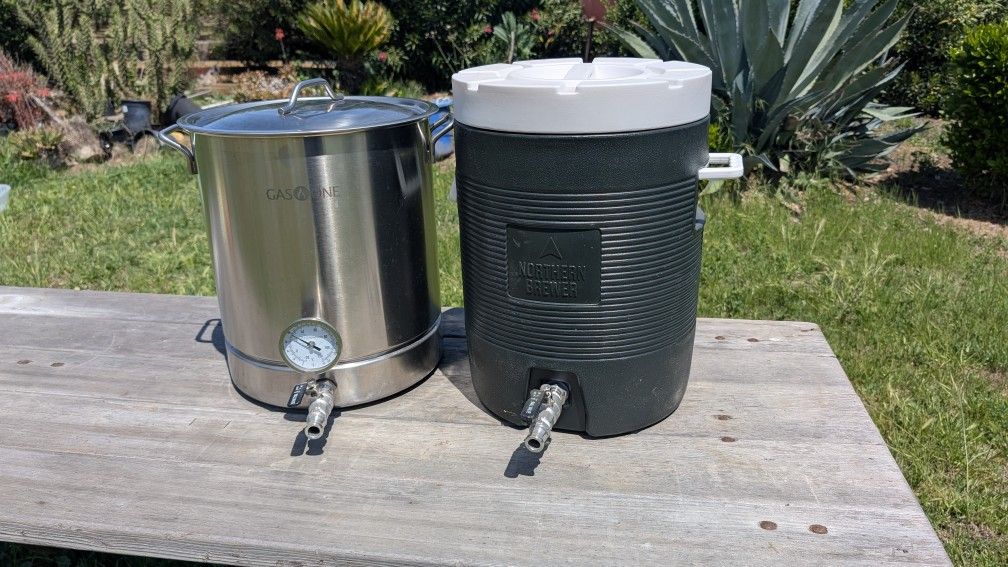 Gas One Brew Kettle & Northern Brewer Mash Tun Homebrew Combo w/ Valves
