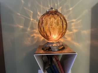 Amber Glass Globe Lamp