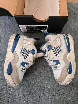 NIKE Jordan Toddler's 4 Retro Off White/Military Blue (BQ7670 141) - Size 6c
