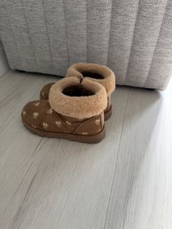 Toddler Kids Faux Fur Mini Boots with Print Zara