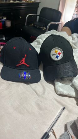 jordan hat and a steelers hat and beanie