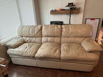 La-z-boy leather cream couch