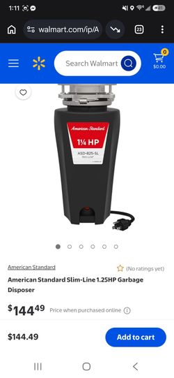American Standard Slim-Line 1.25HP Garbage Disposer