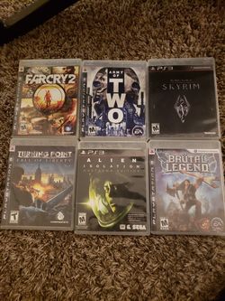 Playstation 3, ps3 game lot, far cry 2, skyrim, Alien isolation, brutal legend