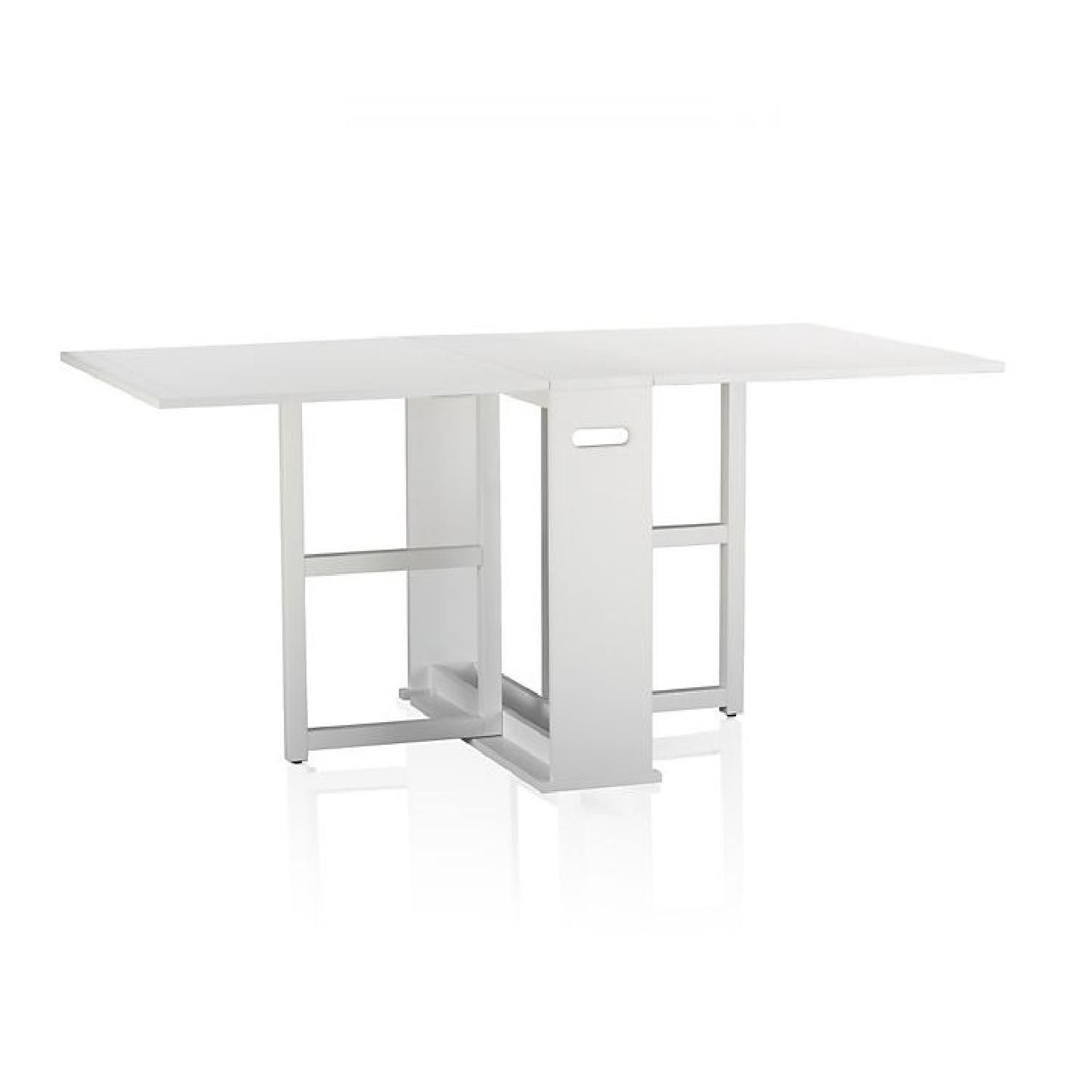 Crate and Barrel Gate Leg Dining Table - white