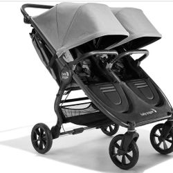 Baby Jogger City Mini GT2 All-Terrain Double Stroller with Forever Air Rubber Tires and All-Wheel Suspension Pike Exclusive Includes Belly Bars Leathe