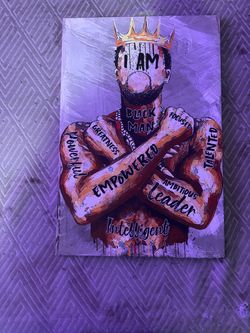 Motivational "Empowered King" Canvas Wall Art - Excellent Condition