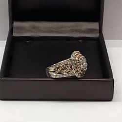 2.5 carat yellow and white gold diamond Ring