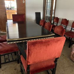 Antique Table And 6 Chairs