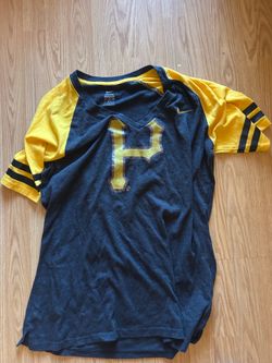 Nike Pittsburgh Pirates MLB V-Neck Raglan T-Shirt Gray Yellow Women's Xx Large