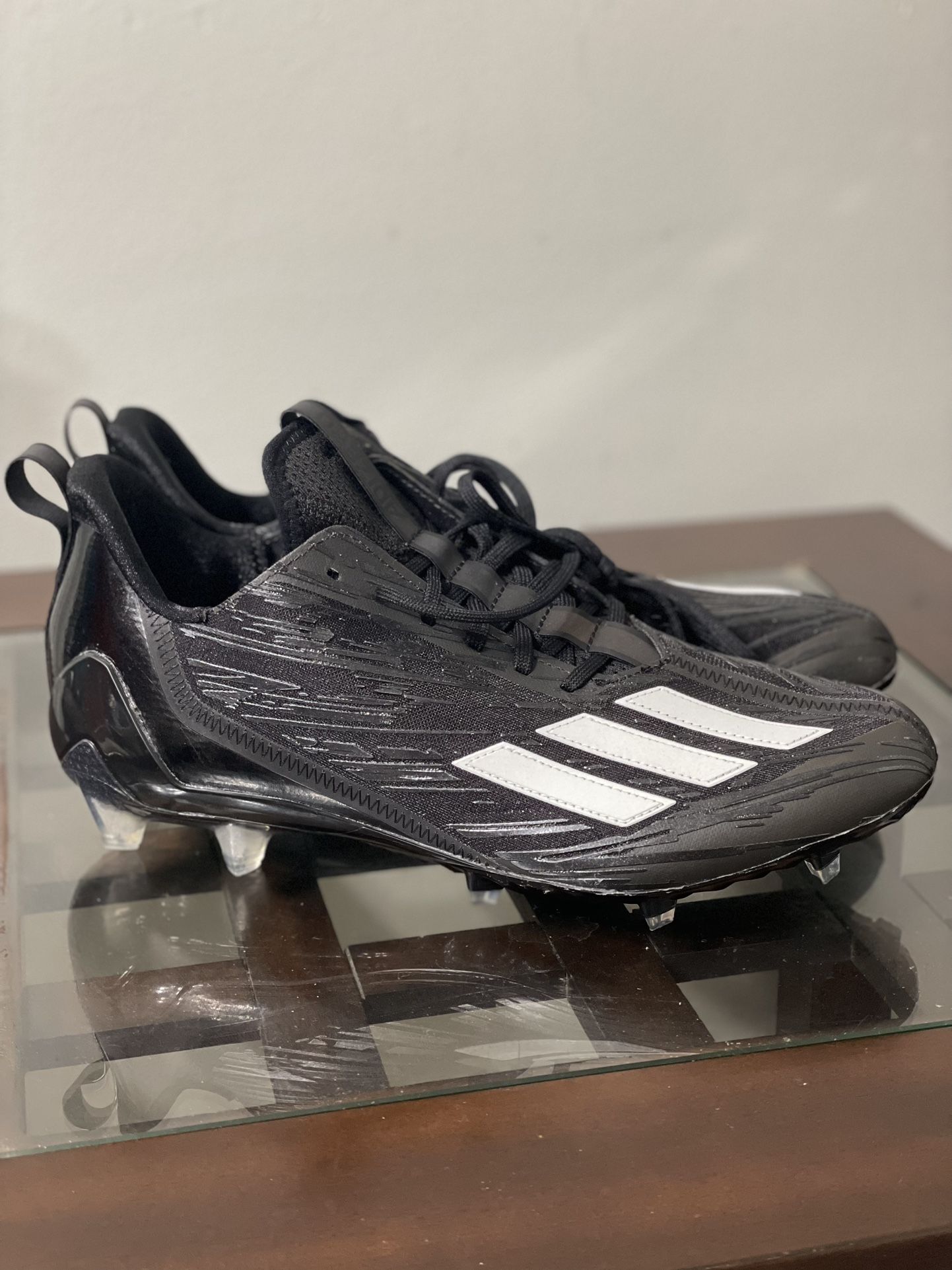 Adidas Adizero Low Mens Athletic Football Cleats  Black/White Men's Sz 8 GX4050