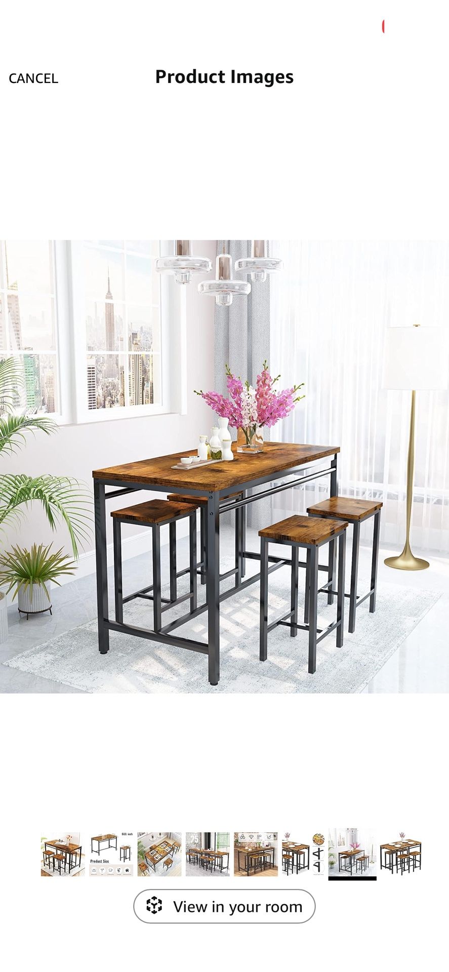 Dining Bar Table Set for 4