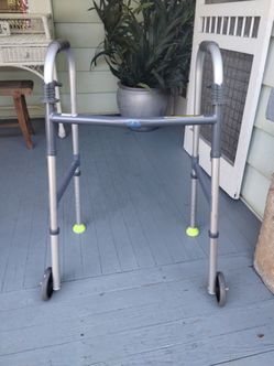 Folding Walker with Wheels and Glides