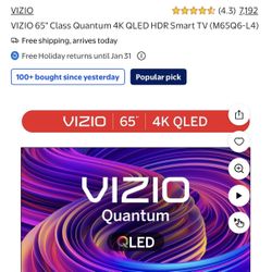 VIZIO 65" Class Quantum 4K QLED HDR Smart TV