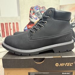 Hi Tec Men's Reznor 6" Black Nubuck Vegan Soft Toe Work Boots Shoes New Sizes 9 US, 9.5 US, 10.5 US, 11 US, 12 US, 13 US